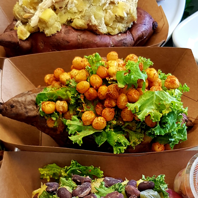 Oven-Roasted Chickpea & Kale Kumara